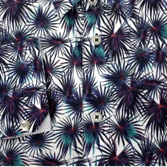 Ted BAKER floral shirt 6 all over print long sleeve button up cotton casual - Picture 2 of 6